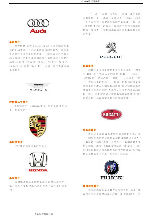 汽车标志大全(图解版)