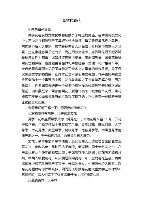 各省代表花