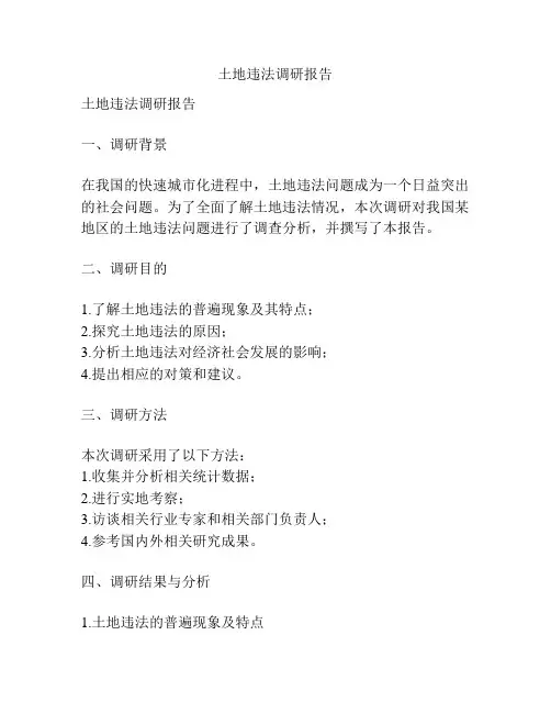 土地违法调研报告