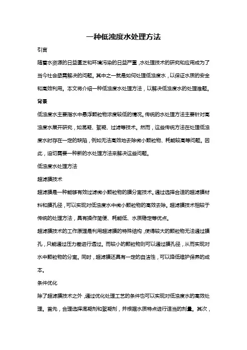 一种低浊度水处理方法