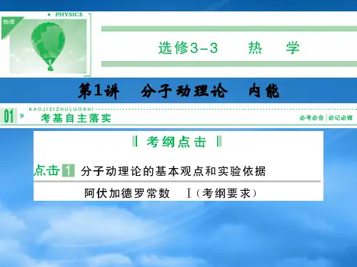 高考物理一轮复习 第1讲 分子动理论 内能课件 新课标选修33