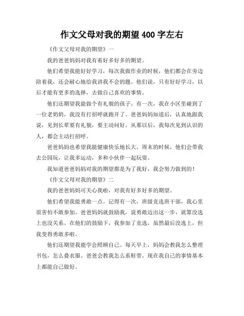 作文父母对我的期望400字左右