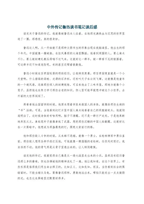 中外传记鲁迅读书笔记读后感