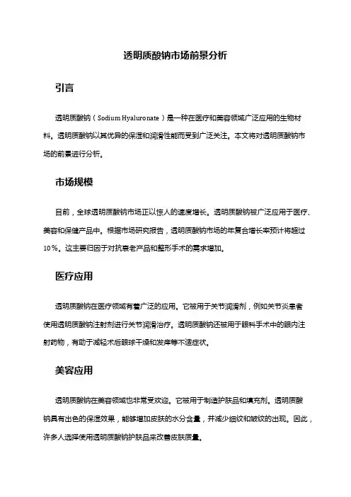 2024年透明质酸钠市场前景分析