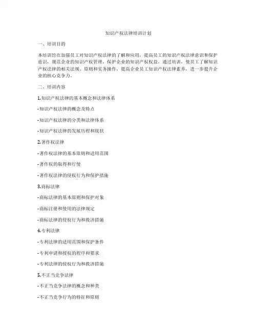 知识产权法律培训计划