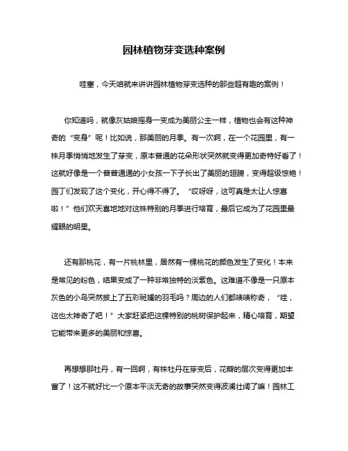 园林植物芽变选种案例