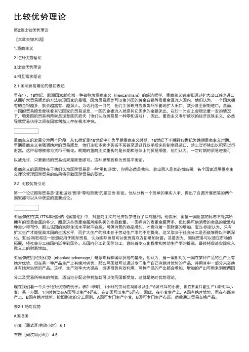 比较优势理论