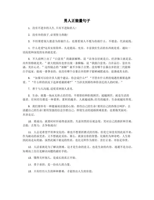 男人正能量句子