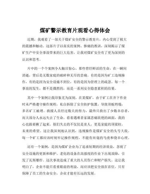 煤矿警示教育片观看心得体会
