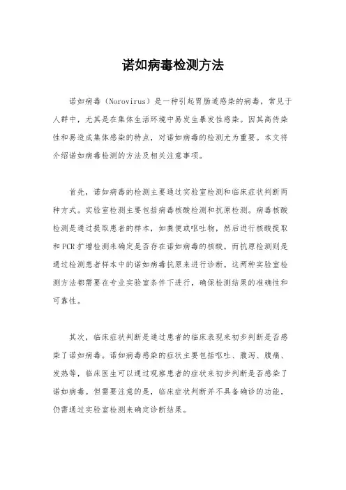 诺如病毒检测方法