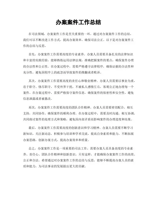 办案案件工作总结