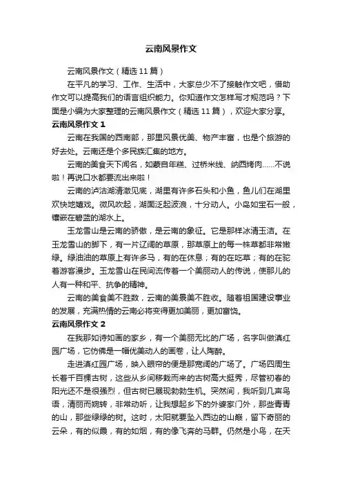 云南风景作文（精选11篇）