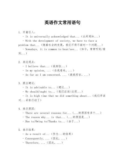 英语作文常用语句
