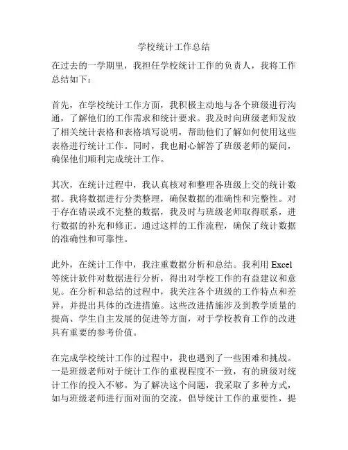 学校统计工作总结