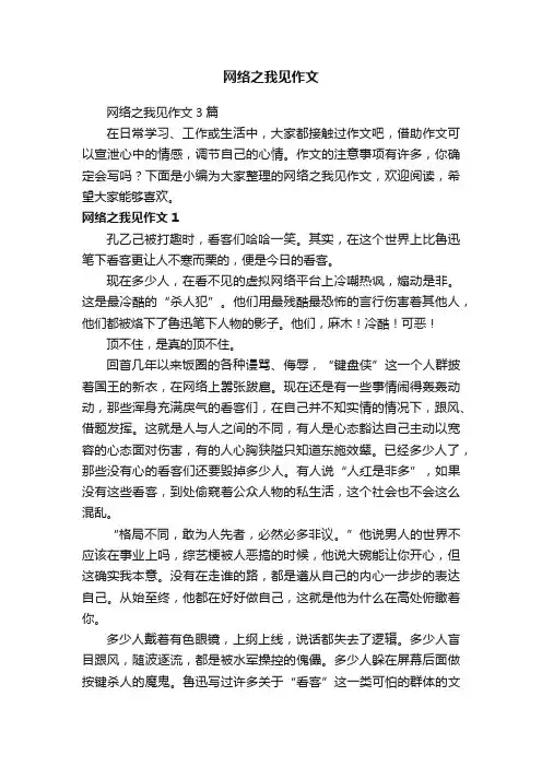 网络之我见作文3篇