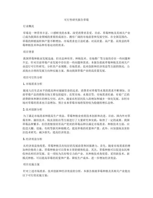 可行性研究报告草莓