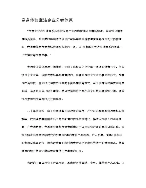 宝洁公司的分销体系