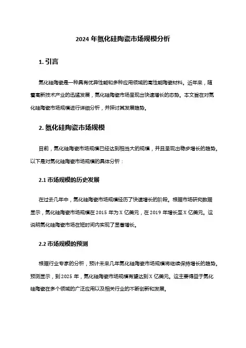 2024年氮化硅陶瓷市场规模分析