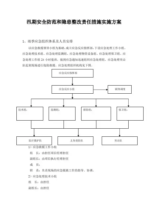 汛期安全防范和隐患整改责任措施实施方案