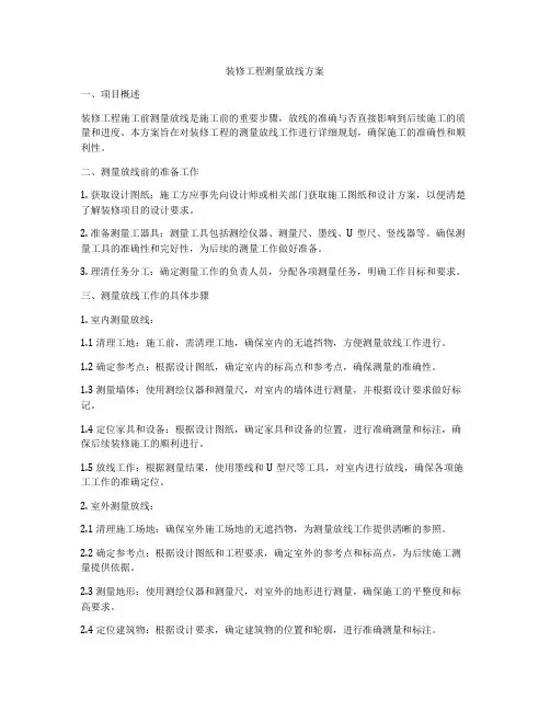 装修工程测量放线方案