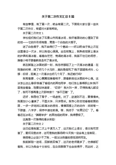 关于第二次作文汇总5篇