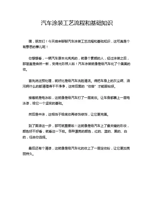 汽车涂装工艺流程和基础知识