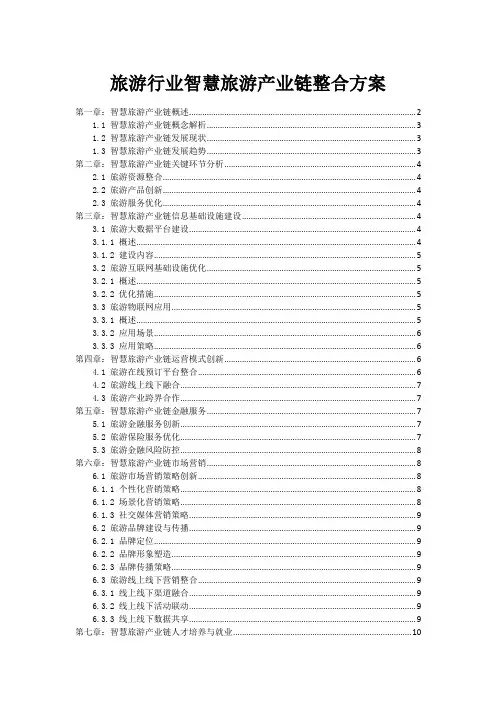 旅游行业智慧旅游产业链整合方案