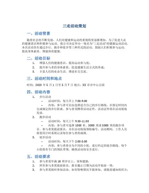 三走活动策划