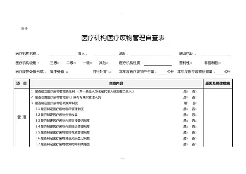 医疗废物自查表-(1)