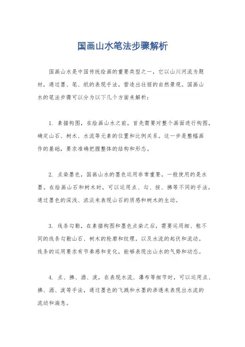 国画山水笔法步骤解析