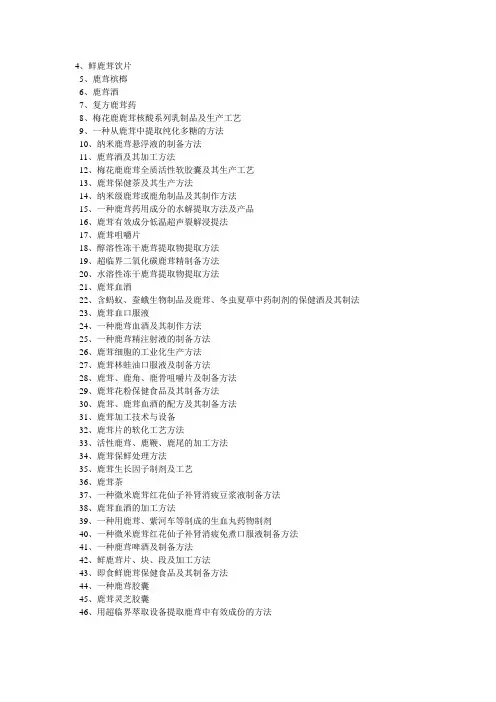 鹿茸深加工品