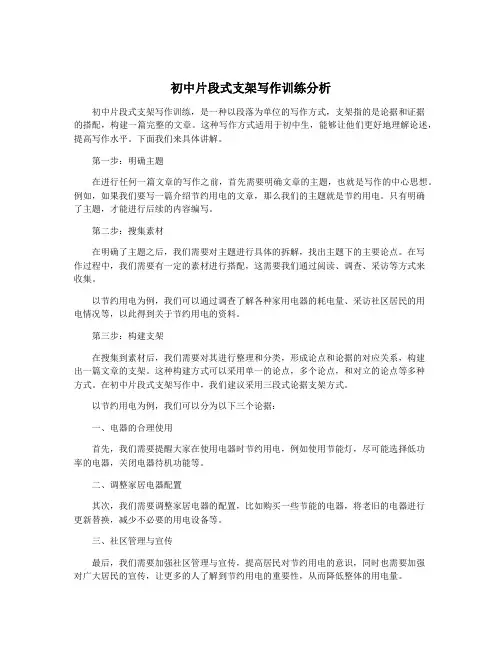 初中片段式支架写作训练分析
