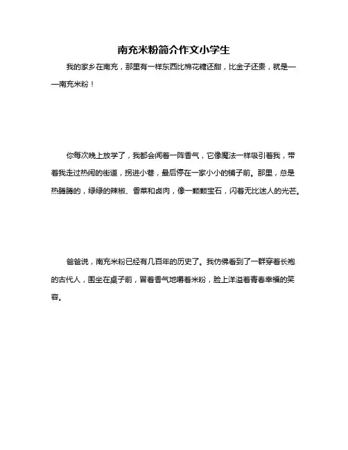 南充米粉简介作文小学生