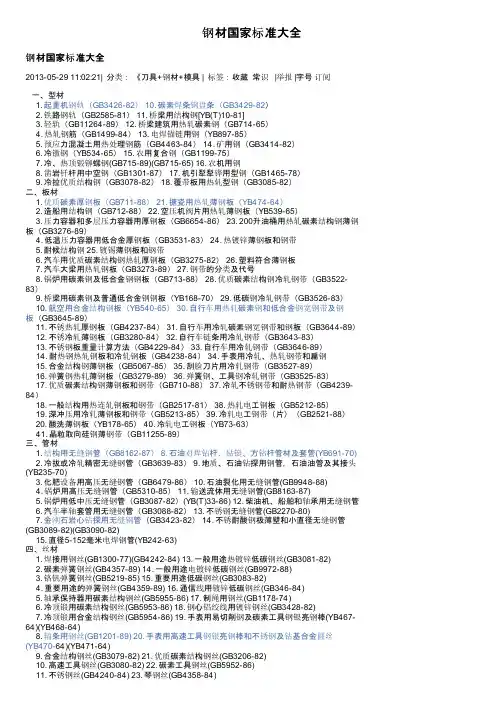 钢材国家标准大全