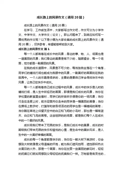 成长路上的风景作文（通用20篇）