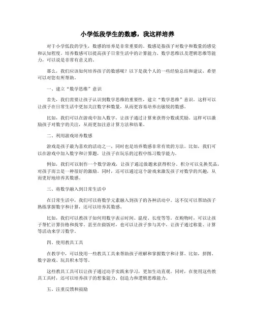 小学低段学生的数感,我这样培养