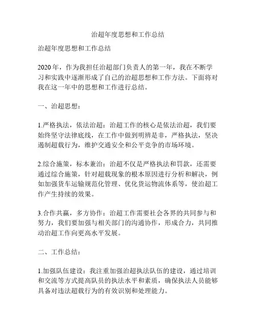 治超年度思想和工作总结