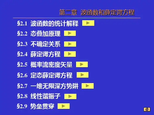 2波函数和薛定谔方程