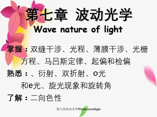 第七章波动光学Wavenatureoflight