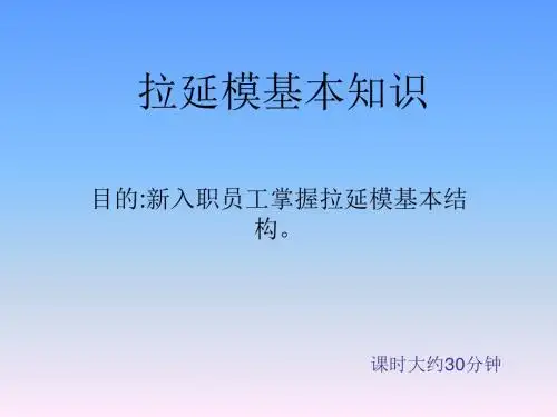 拉延模基础知识讲解
