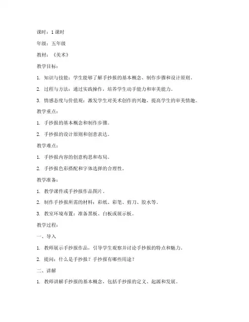 手抄报讲课教案模板范文