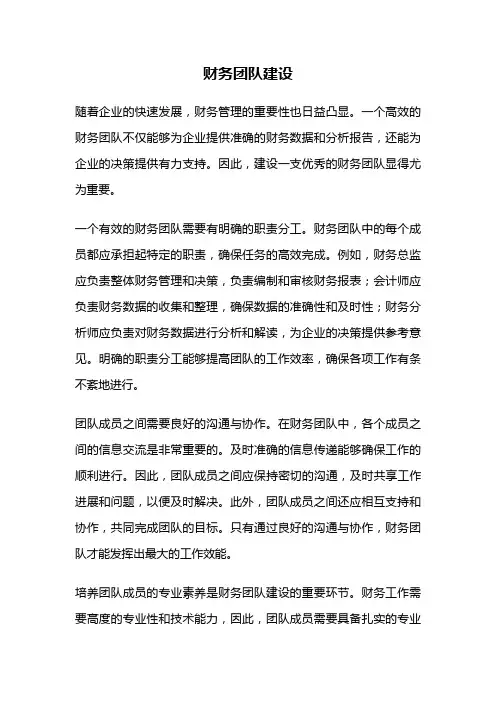 财务团队建设