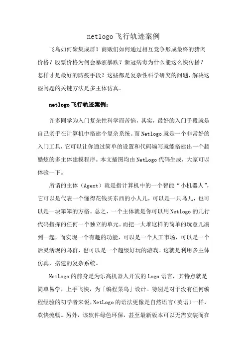 netlogo飞行轨迹案例