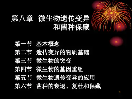 微生物的遗传和变异ppt课件