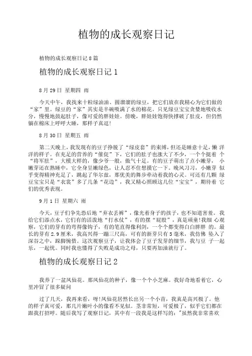 植物的成长观察日记