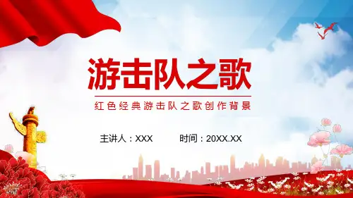 红色经典游击队之歌创作背景介绍PPT演示模版