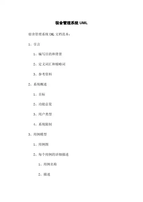 宿舍管理系统UML