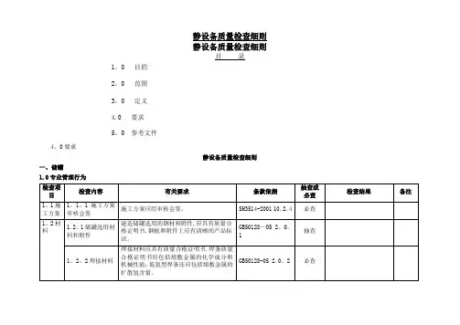 静设备质量检查细则