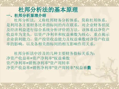 杜邦分析体系