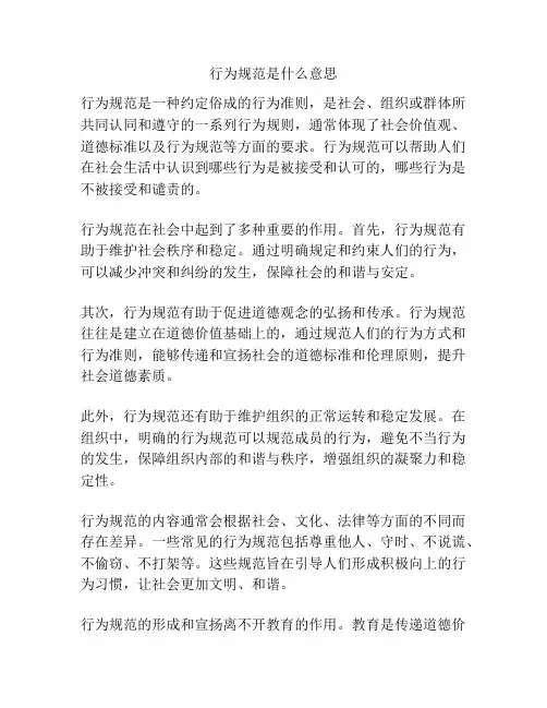 行为规范是什么意思